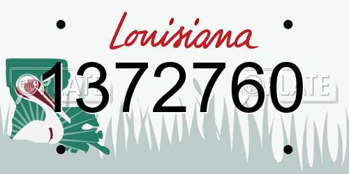 1372760 Louisiana License Plate