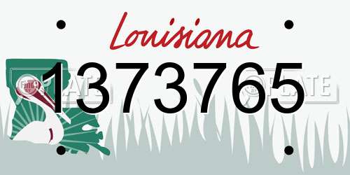1373765 Louisiana License Plate