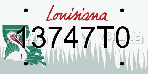 13747T0 Louisiana License Plate