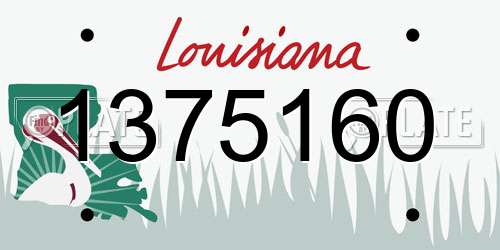 1375160 Louisiana License Plate