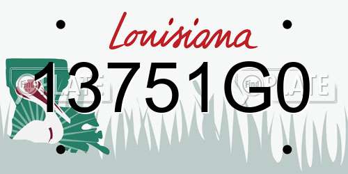 13751G0 Louisiana License Plate