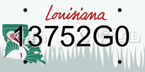 13752G0 Louisiana License Plate