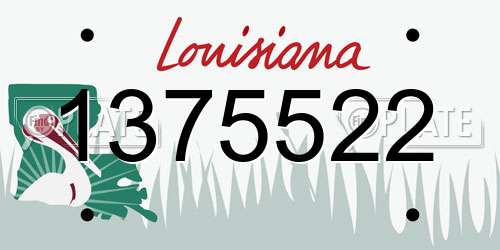 1375522 Louisiana License Plate