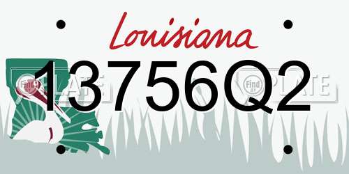 13756Q2 Louisiana License Plate