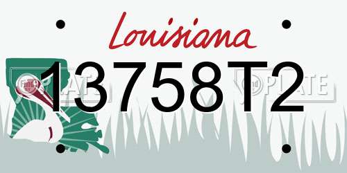 13758T2 Louisiana License Plate