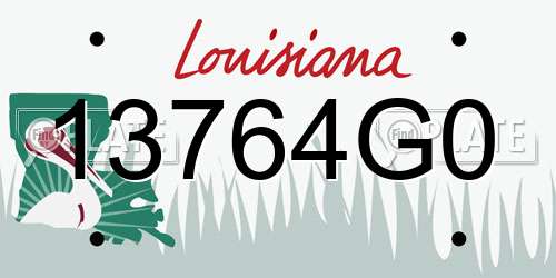 13764G0 Louisiana License Plate