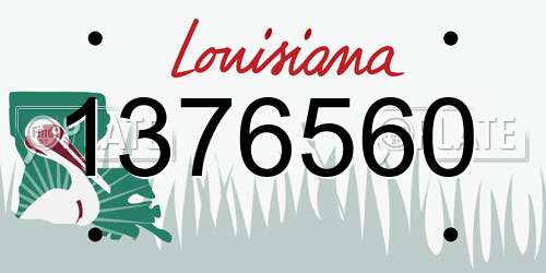 1376560 Louisiana License Plate