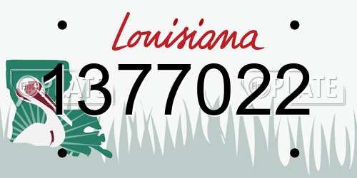 1377022 Louisiana License Plate