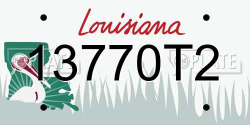 13770T2 Louisiana License Plate