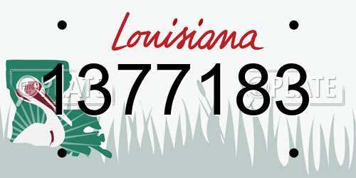 1377183 Louisiana License Plate