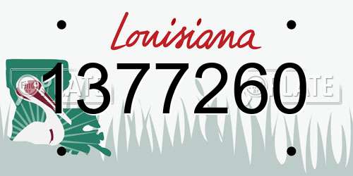 1377260 Louisiana License Plate