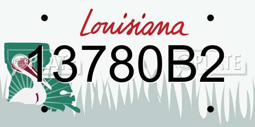 13780B2 Louisiana License Plate