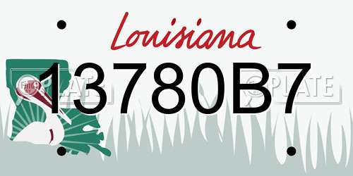 13780B7 Louisiana License Plate
