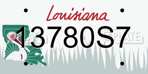13780S7 Louisiana License Plate