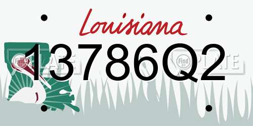 13786Q2 Louisiana License Plate