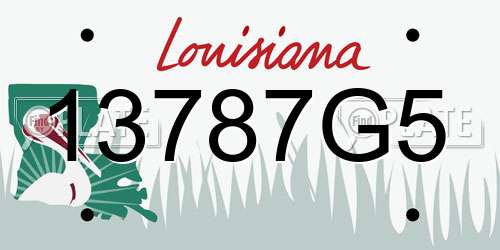 13787G5 Louisiana License Plate