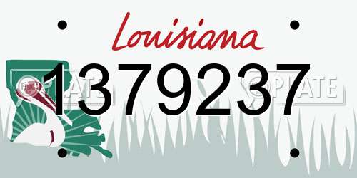 1379237 Louisiana License Plate