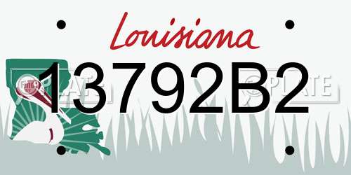 13792B2 Louisiana License Plate