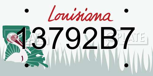 13792B7 Louisiana License Plate