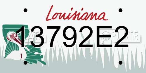 13792E2 Louisiana License Plate