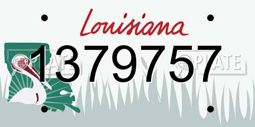 1379757 Louisiana License Plate