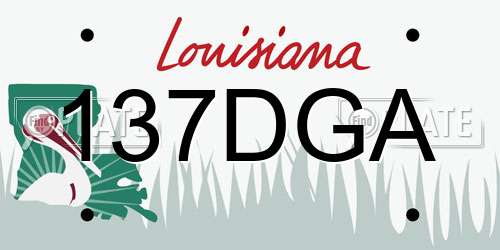 137DGA Louisiana License Plate