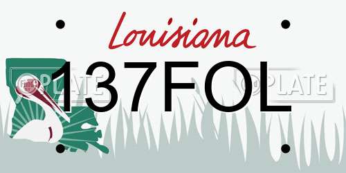 137FOL Louisiana License Plate