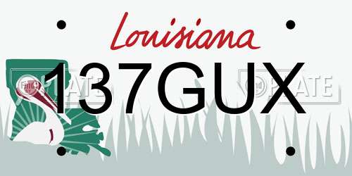 137GUX Louisiana License Plate