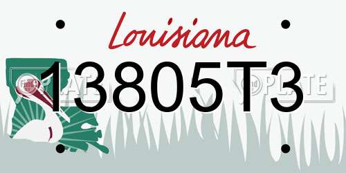 13805T3 Louisiana License Plate