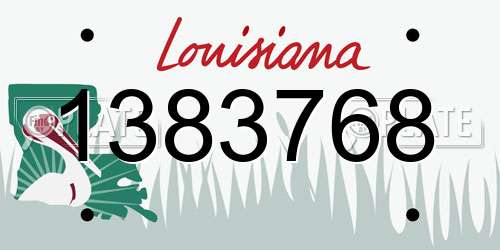 1383768 Louisiana License Plate