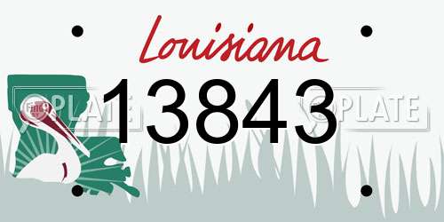 13843 Louisiana License Plate