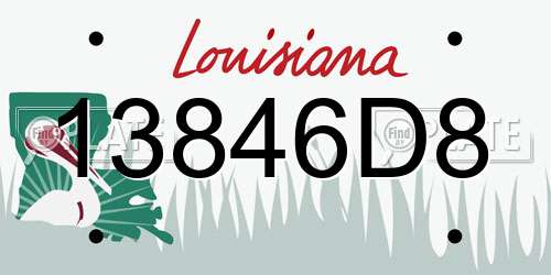 13846D8 Louisiana License Plate