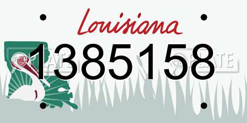 1385158 Louisiana License Plate