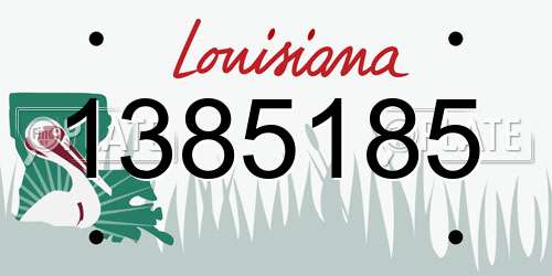 1385185 Louisiana License Plate