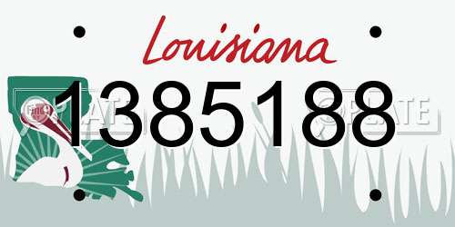 1385188 Louisiana License Plate
