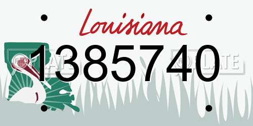 1385740 Louisiana License Plate