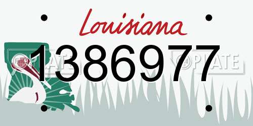 1386977 Louisiana License Plate