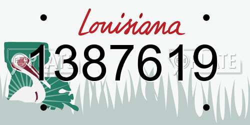 1387619 Louisiana License Plate
