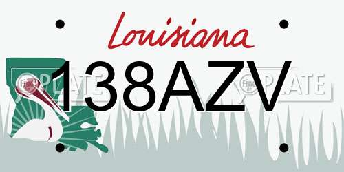 138AZV Louisiana License Plate