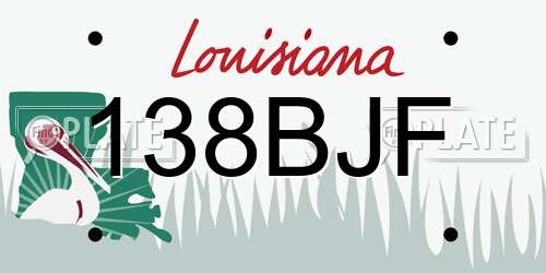 138BJF Louisiana License Plate
