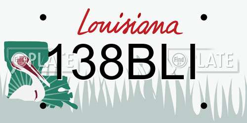 138BLI Louisiana License Plate
