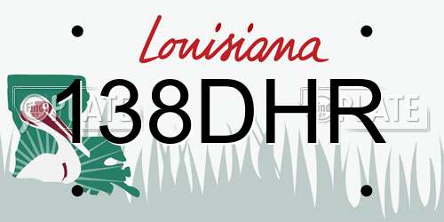 138DHR Louisiana License Plate