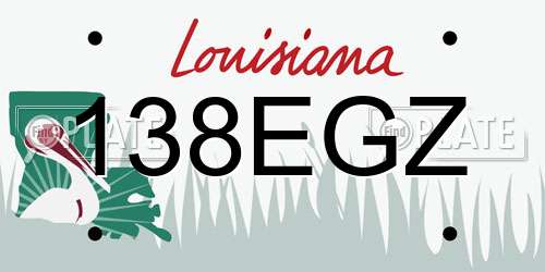 138EGZ Louisiana License Plate