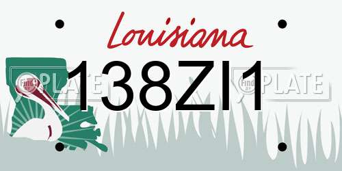 138ZI1 Louisiana License Plate