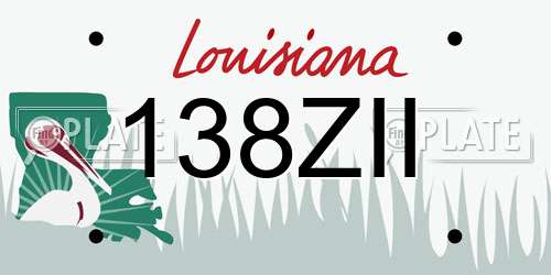 138ZII Louisiana License Plate