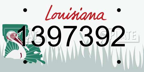 1397392 Louisiana License Plate