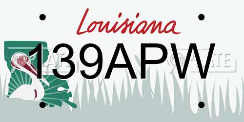 139APW Louisiana License Plate