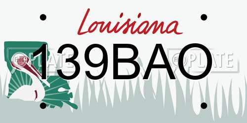 139BAO Louisiana License Plate