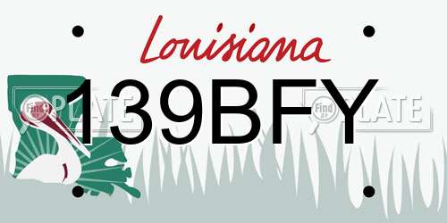 139BFY Louisiana License Plate