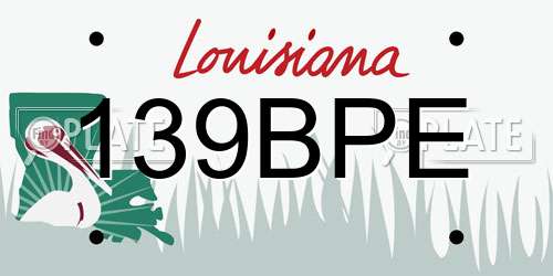 139BPE Louisiana License Plate
